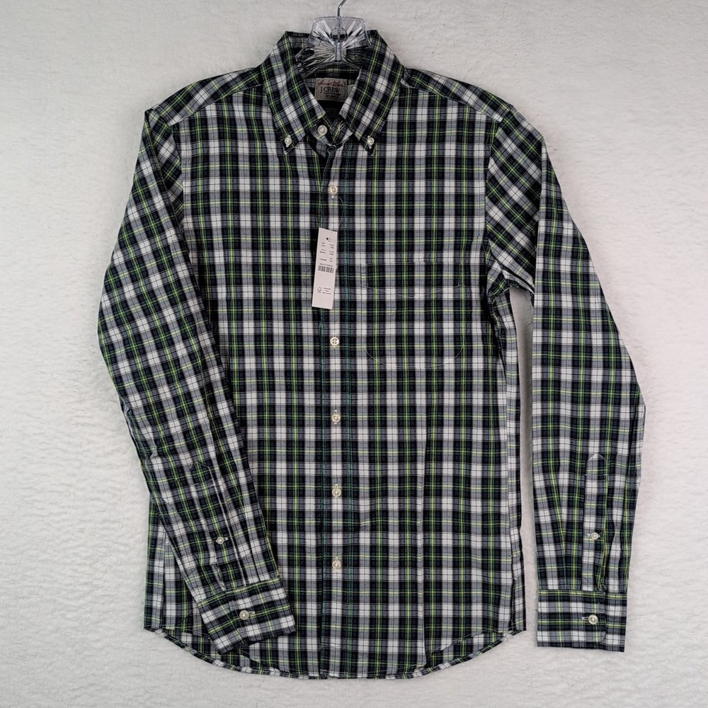 J Crew Men's XS Slim Fit‎ Secret Wash Long Sleeve Button Down Plaid Tartan Shirt